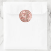 グリティリーバラゴールドフォイルナンバー21誕生日 ラウンドシール (バッグ)