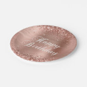 グリティリーバラゴールドフォイルハッピーバースデー ペーパープレート (アングル)