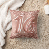 グリティリーバラゴールドフォイル16誕生日 クッション (ブランケット)