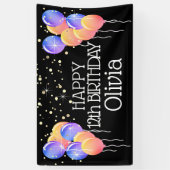 グリティリーブライトパステルズガールズハッピーバースデー 横断幕 (縦)