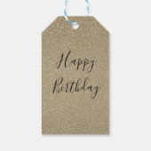 グリティリー金ゴールドブラックゴールデンハッピーバースデースパークリー ギフトタグ (裏面)