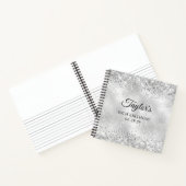 グリティルシルバーフロステッドガラス50誕生日ゲスト ノートブック (内部)