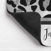 グリティルシルバーレオパードサファリプリント マウスパッド (コーナー)