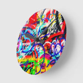 グリティ熱狂するグラフィティ ラウンド壁時計 (傾斜)