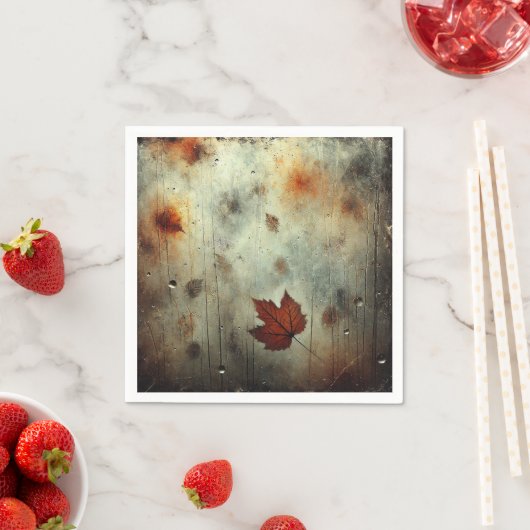 グリティ秋スチームウィンドウグラスデクーページナプキンス スタンダードカクテルナプキン (インサイチュ)