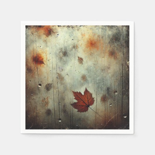 グリティ秋スチームウィンドウグラスデクーページナプキンス スタンダードカクテルナプキン (正面)