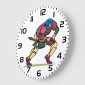 グリディロンサッカー選手 ラージ壁時計 (傾斜)