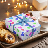 グリディングハート – 組み合わせパステルカラー ラッピングペーパー