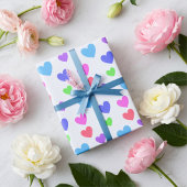 グリディングハート – 組み合わせパステルカラー ラッピングペーパー