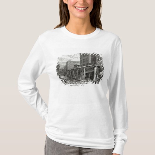 グリニッジの通り、ニューヨークの高い鉄道 Tシャツ (正面)
