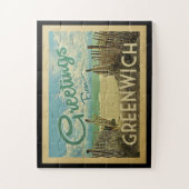 グリニッジコネチカットビーチヴィンテージトラベル ジグソーパズル (縦)