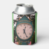 グリニッジ通りポスト時計、グリニッジ、CT 缶クーラー (缶正面)