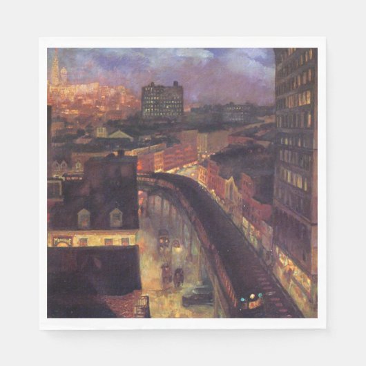 グリニッジ・ヴィレッジ(NYC)からニューヨーク スタンダードランチョンナプキン (正面)