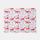 グリニリングウッドランドフォレストグリーンリーレッドキツネ ドアマット (正面)