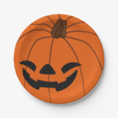 グリニングオレンジカボチャハローウィンパーティ ペーパープレート (正面)