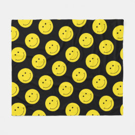 グリニングスマイルイエロー顔 フリースブランケット