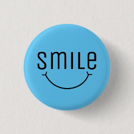 グリニングスマイルブルー顔 缶バッジ