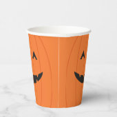 グリニングパンプキンハロウィーンのカボチャのちょうちん顔オレンジブラック 紙コップ (右)