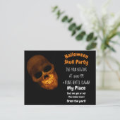 グリニング金ゴールドスカルオンブラック招待状 ポストカード (スタンド正面)