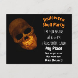 グリニング金ゴールドスカルオンブラック招待状 ポストカード