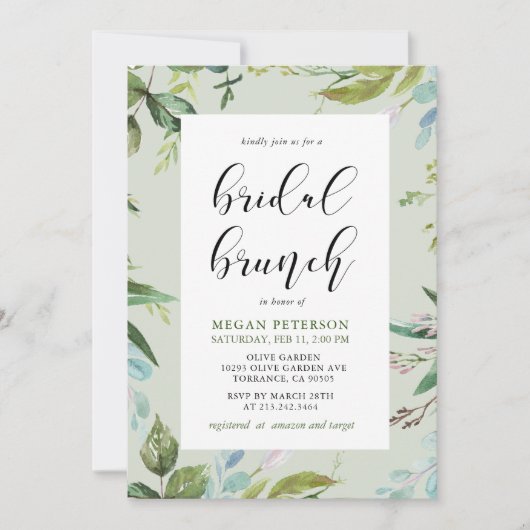 グリネリエレガントーブライダルブランチ招待状 招待状 (正面)