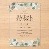 グリネリモダンーブライダルブランチブライダルシャワー アクリル招待状 (正面)