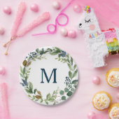 グリネリー素朴モノグラムブライダルシャワー紙プレート ペーパープレート (パーティー)