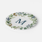 グリネリー素朴モノグラムブライダルシャワー紙プレート ペーパープレート (アングル)
