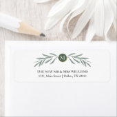 グリネリー素朴モノグラム差出人住所ラベル ラベル (インサイチュ)