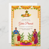 グリハプラヴェシュの招待&グルハプラヴェシャム招待状 招待状 (正面/裏面)