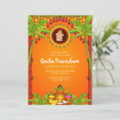 グリハプラヴェーシャム招待状 インドの新築祝い招待状 招待状 (スタンド正面)