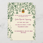 グリハ・プラヴェシュの儀式 招待状 (正面/裏面)