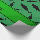 グリパーソナライズされたンクロマグロの模様 ラッピングペーパー (角)