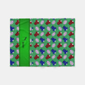 グリパーソナライズされたンジェリーズラグビーボールの名前 フリースブランケット (正面(横))