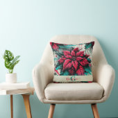 グリパーソナライズされたンジーポインセチアフローラグラフィティ クッション (椅子)