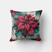 グリパーソナライズされたンジーポインセチアフローラグラフィティ クッション (裏面)