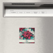 グリパーソナライズされたンジーポインセチアフローラグラフィティ マグネット (インサイチュ (食洗機))