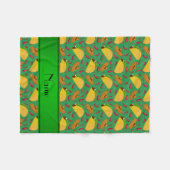 グリパーソナライズされたーンタコスソンブレロスチリと名付ける フリースブランケット (正面(横))