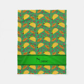 グリパーソナライズされたーンタコスソンブレロスチリと名付ける フリースブランケット (正面)