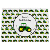 グリパーソナライズされたーントラクタ大抱き枕 ラージペーパーバッグ (裏面)