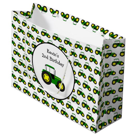 グリパーソナライズされたーントラクタ大抱き枕 ラージペーパーバッグ (正面アングル)