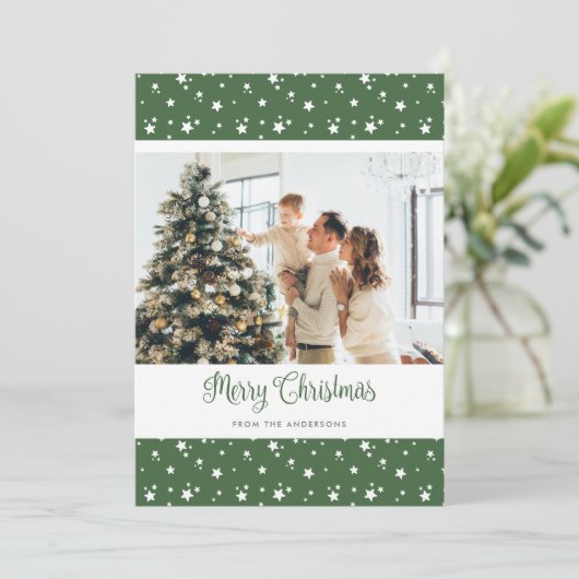 グリパーソナライズされたーンフォトメリークリスマスカード シーズンカード (スタンド正面)