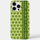 グリフにあなたの名前と可愛いグリーンエイリアンパターン Case-Mate iPhoneケース (裏面)