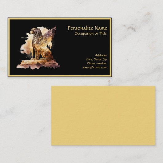 グリフィエレガントンブラック&金ゴールド名刺 名刺 (正面/裏面)