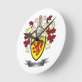 グリフィスの家紋の紋章付き外衣 ラウンド壁時計 (傾斜)