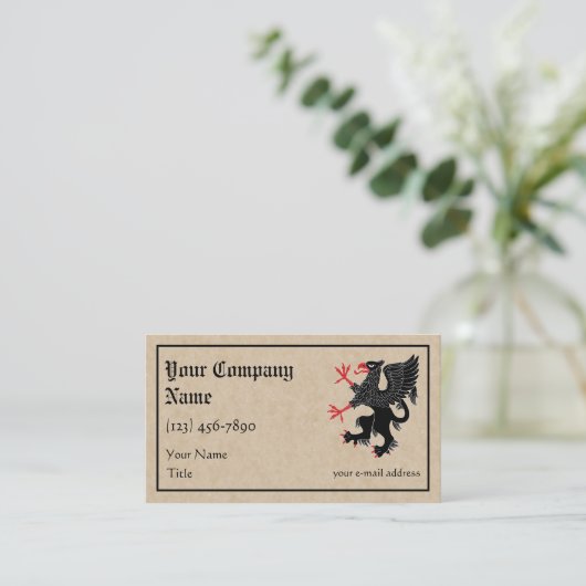 グリフィンがぴょんぴょん続く 名刺 (スタンド正面)