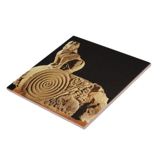 グリフィンとの淡黄色の砂岩architrave、Sanchi、MP タイル (側面)