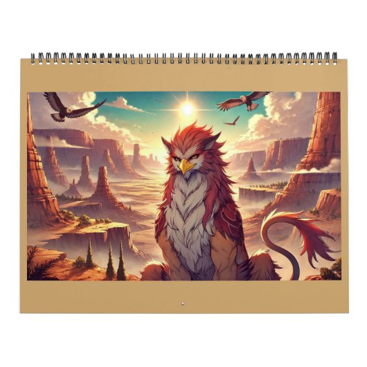 グリフィンとドラゴン 荒涼とした風景 カレンダー (カバー)