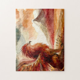 グリフィンとマウンテンウォーターカラーアート ジグソーパズル