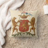 グリフィンとライオンを備えた堂々とした紋章 クッション (ブランケット)